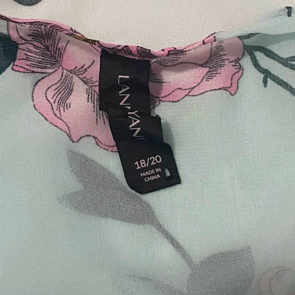 Lane Bryant sheer teal floral kimono size 18/20 - Picture 4 of 5